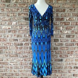 Julian Taylor NY Blue V-Neck Fit & Flare Dress 6